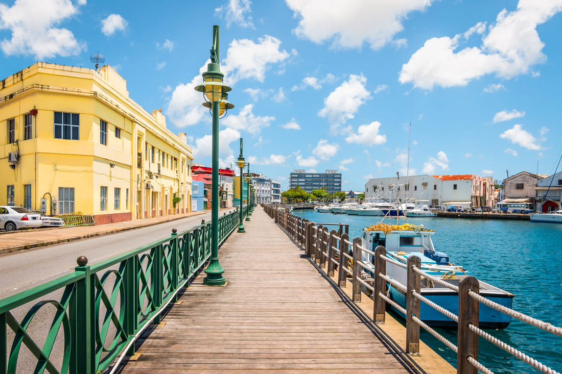 Bridgetown Marina's scenic promenade, a delightful waterfront experience in Barbados.