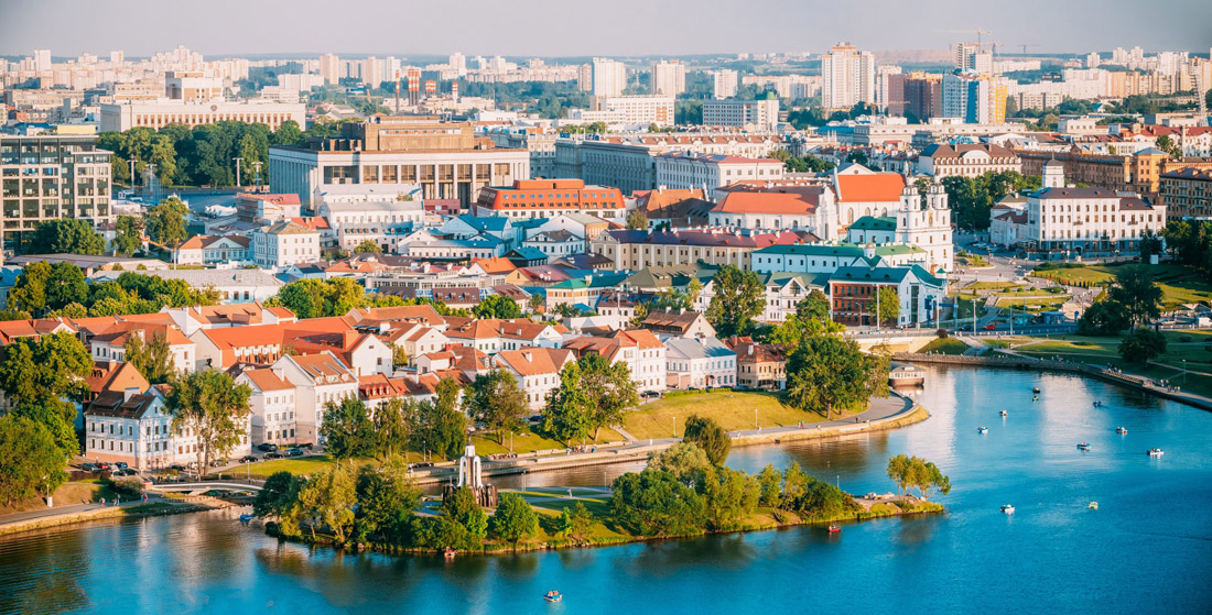 Minsk cityscape: a modern and vibrant metropolis in Belarus.