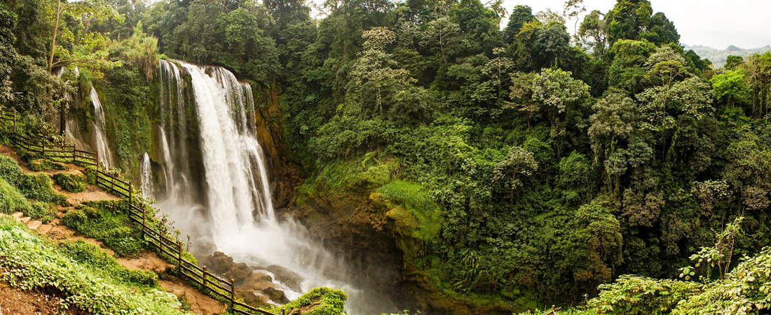 Topic is Travel Destination to Honduras. Pulhapanzak Waterfall in Honduras.