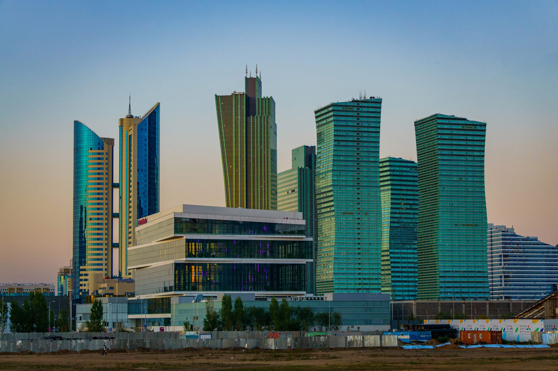 Topic is Travel Destination to Kazahstan. Astana, Capital of Kazahstan on a cloudy day.