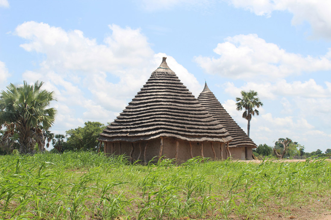Topic is Travel Destination to South Sudan. A hut in The Village in Sudan.