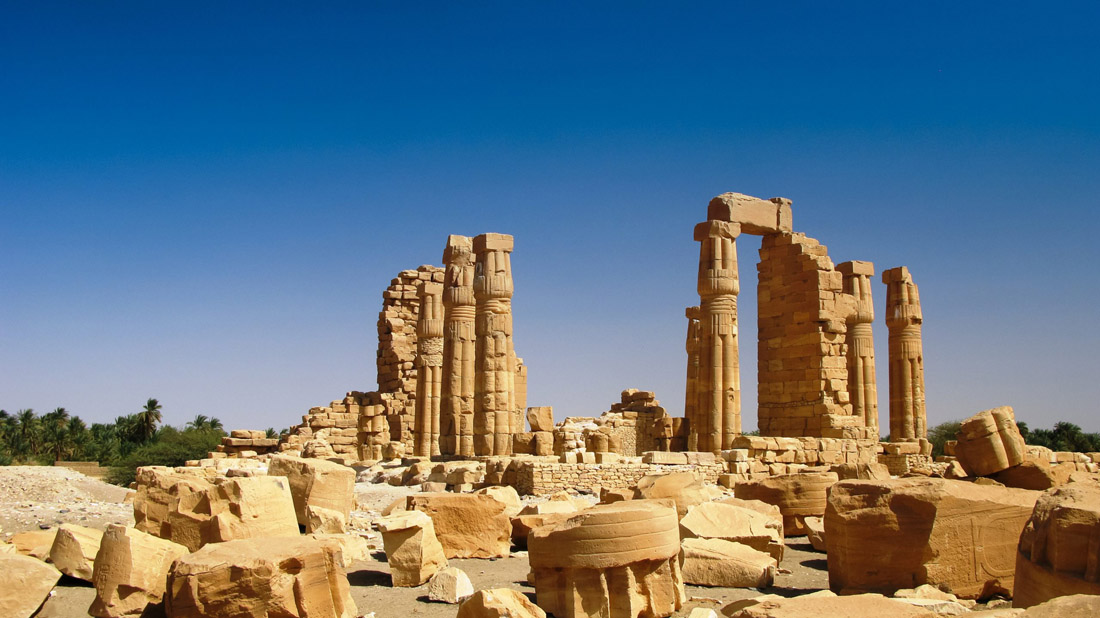 Topic is Travel Destination to Sudan. The Ruines of Amun Temple in Soleb, Sudan.