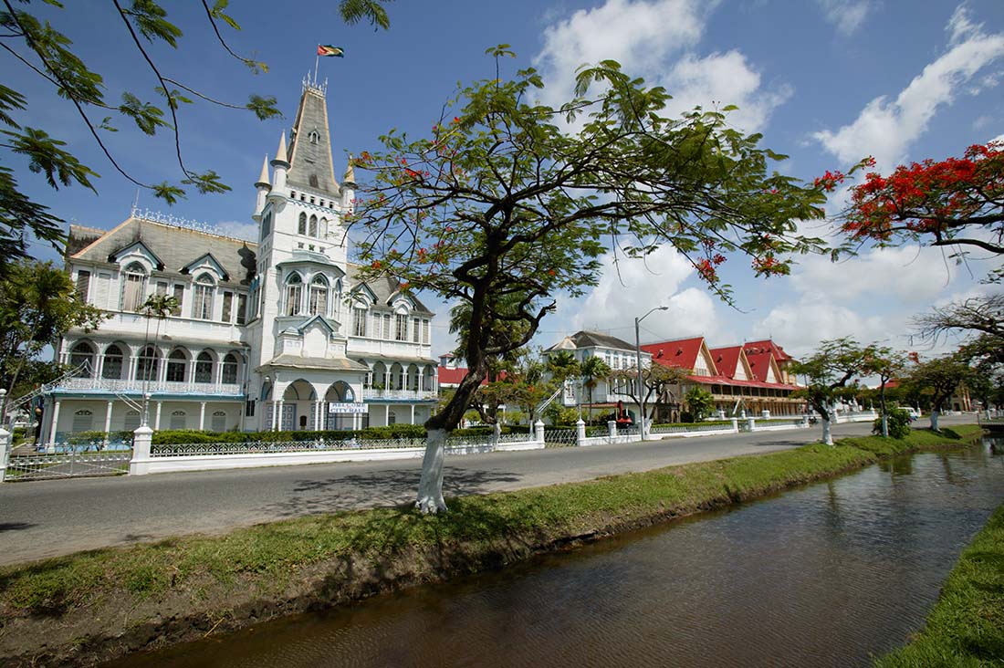 Georgetown City Hall, a majestic view of architectural grandeur in Guyana.