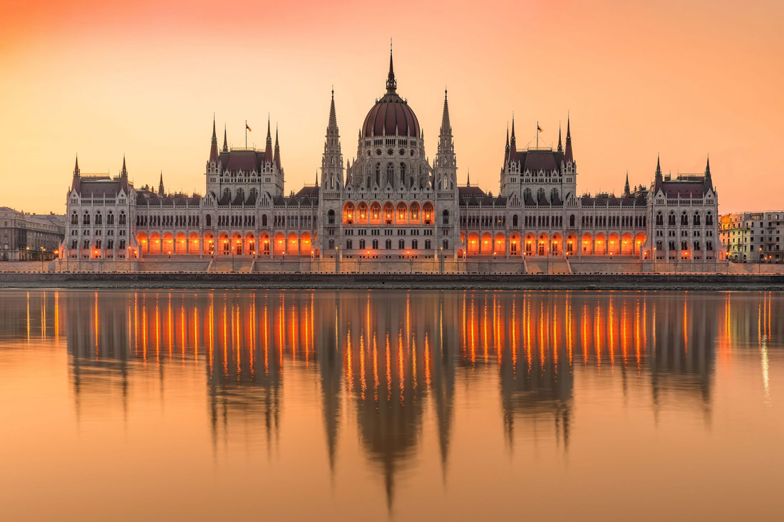 Hungarian Parliament, a historical landmark in Budapest, Hungary.