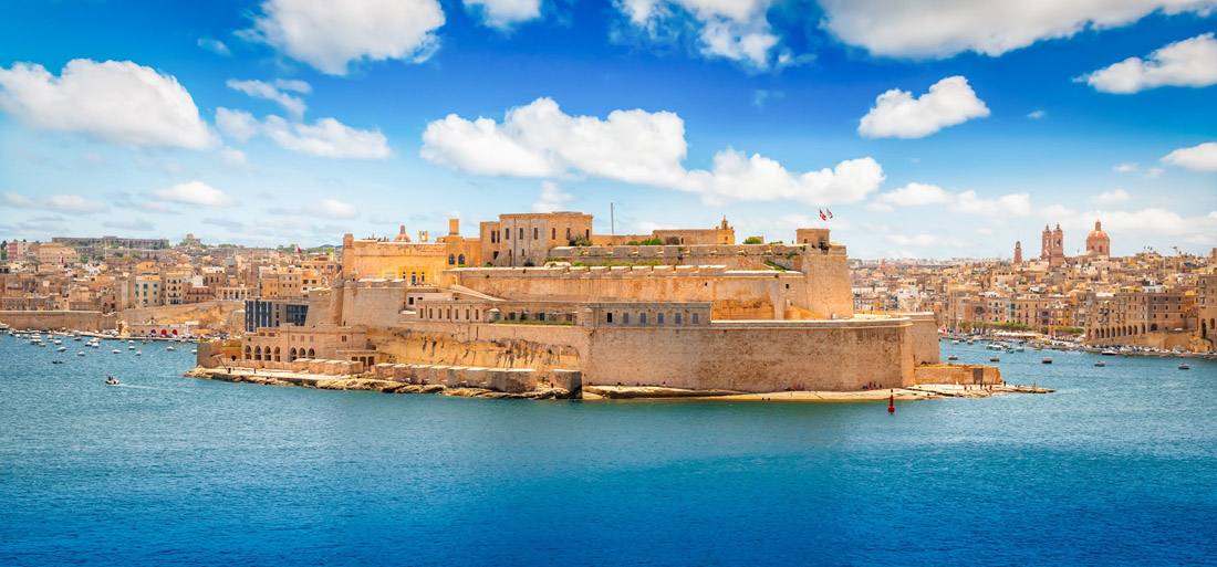 Scenic view of Grand Harbour in Valletta, Malta.