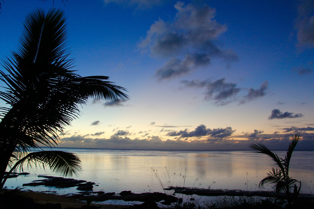 Serene sunset over the picturesque Marshall Islands, offering a moment of relaxation and tranquility.
