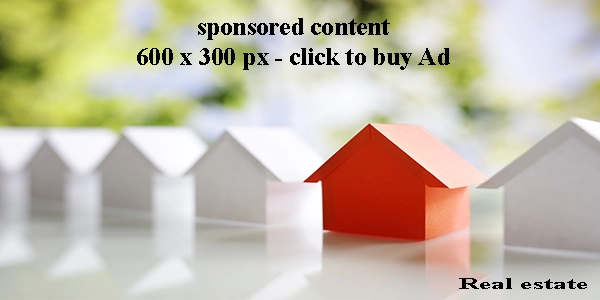 Sponsored Content - Buy Advertising in the Real Estate section of BlahFace.com, 600x300 pixels